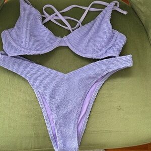 Hollister Lavender Textured Bikini Set